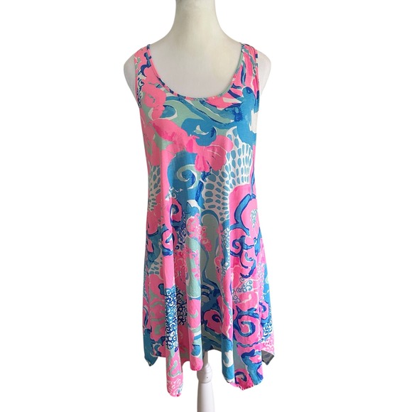 Lilly Pulitzer Melle Trapeze Dress XS  Coral Reef I'm So Jelly - Picture 1 of 10